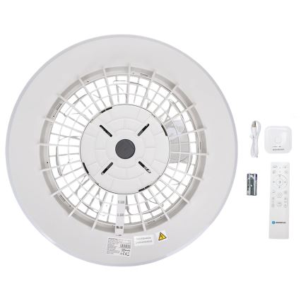 Aigostar - LED Prigušiva stropna svjetiljka s ventilatorom MESH LED/40W/230V 2700-6500K bijela + daljinski upravljač
