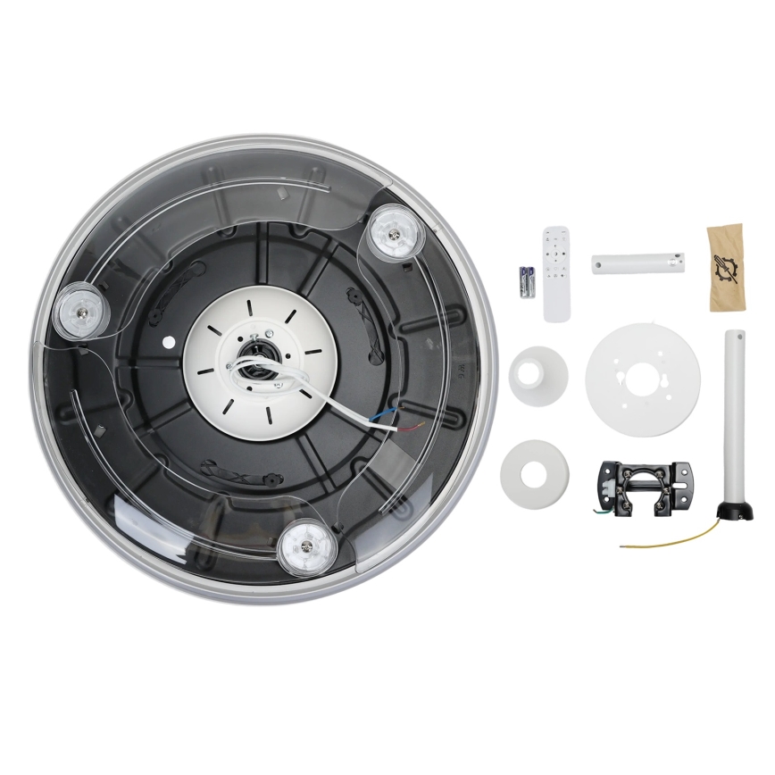Aigostar - LED Prigušiva stropna svjetiljka s ventilatorom MESH LED/50W/230V 2700-6500K crna + daljinski upravljač