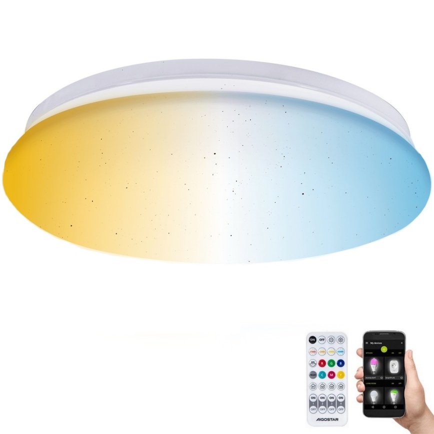 Aigostar - LED Prigušiva stropna svjetiljka za kupaonicu MESH Smart LED/18W/230V 3000-65000K IP44 + daljinski upravljač