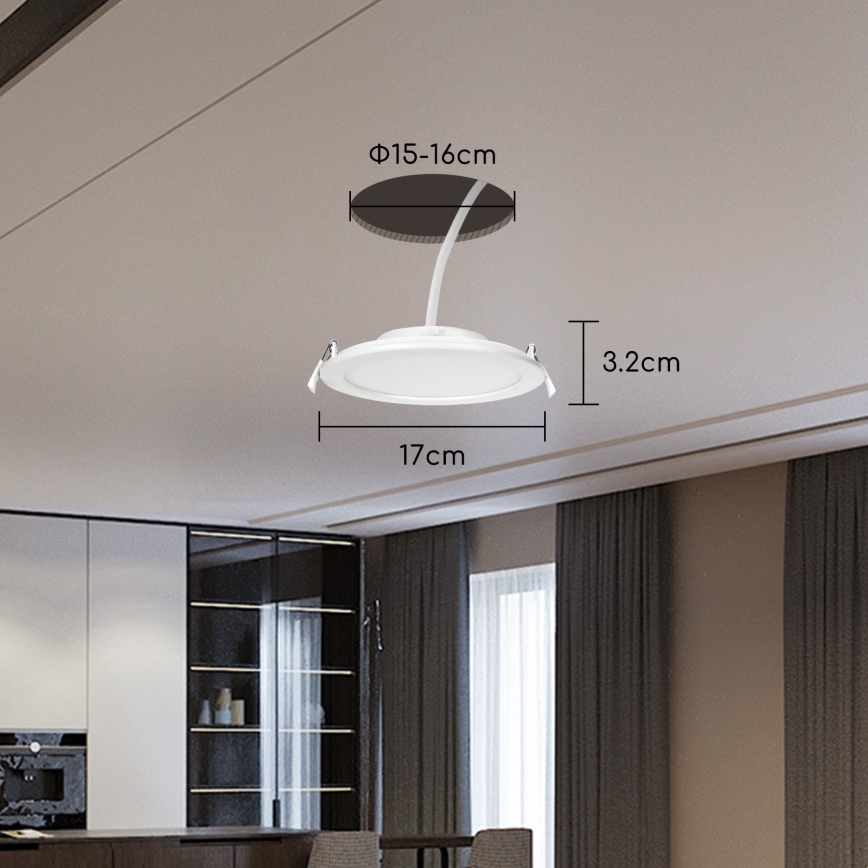 Aigostar - LED Prigušiva ugradbena svjetiljka 12W/230V pr. 17 cm Wi-Fi