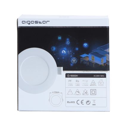 Aigostar - LED Prigušiva ugradbena svjetiljka 6W/230V pr. 11,5 cm Wi-Fi