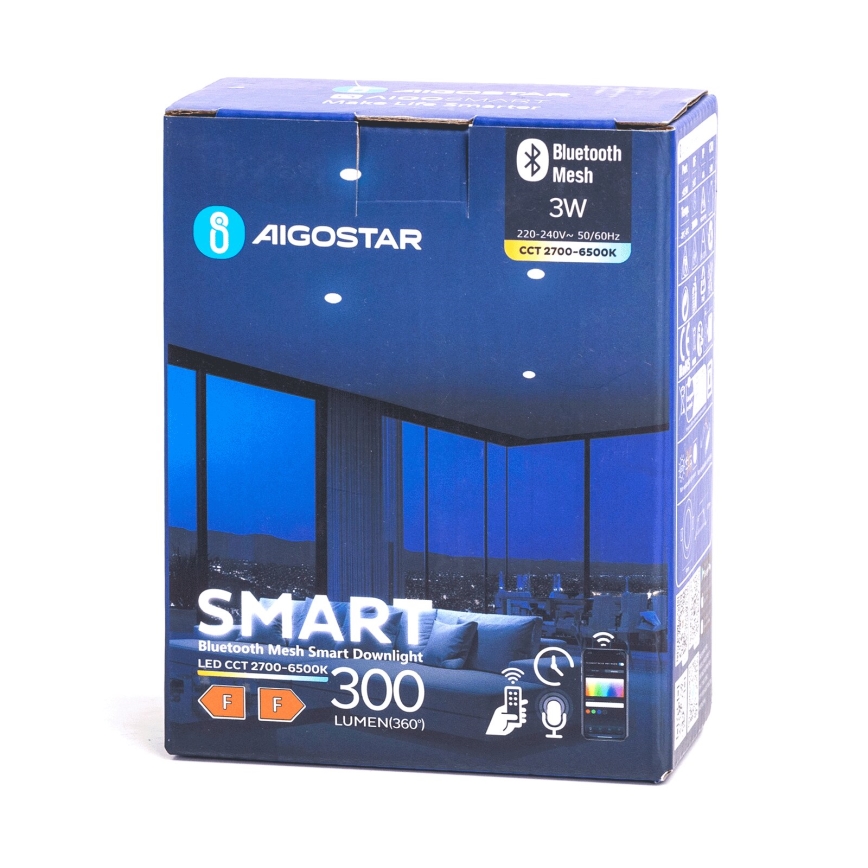 Aigostar - LED Prigušiva ugradbena svjetiljka MESH LED/3W/230V 2700-6500K bijela