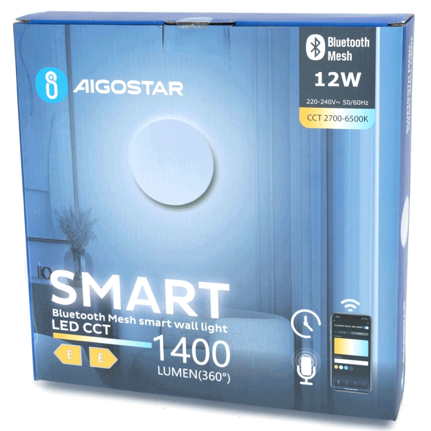 Aigostar - LED Prigušiva zidna svjetiljka MESH Smart LED/12W/230V 2700-6500K bijela