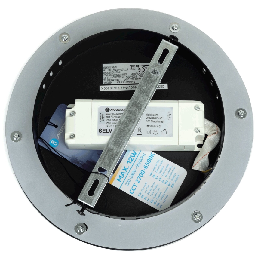 Aigostar - LED Prigušiva zidna svjetiljka MESH Smart LED/12W/230V 2700-6500K crna