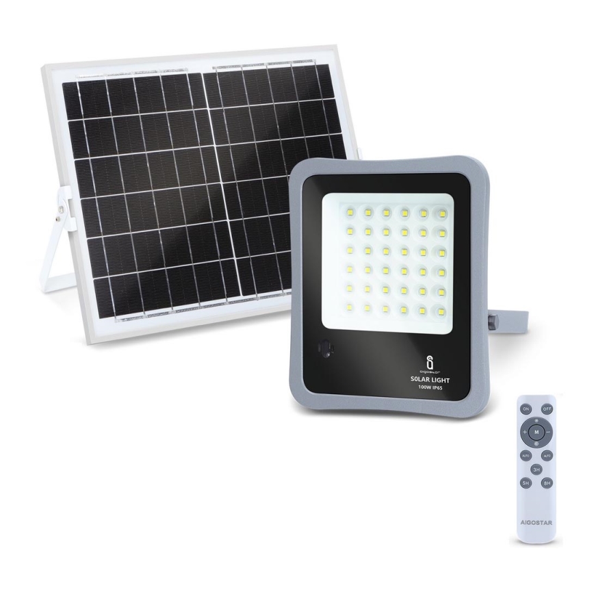 Aigostar - LED Prigušivi solarni reflektor LED/100W/3,2V IP65 10000 mAh + DU