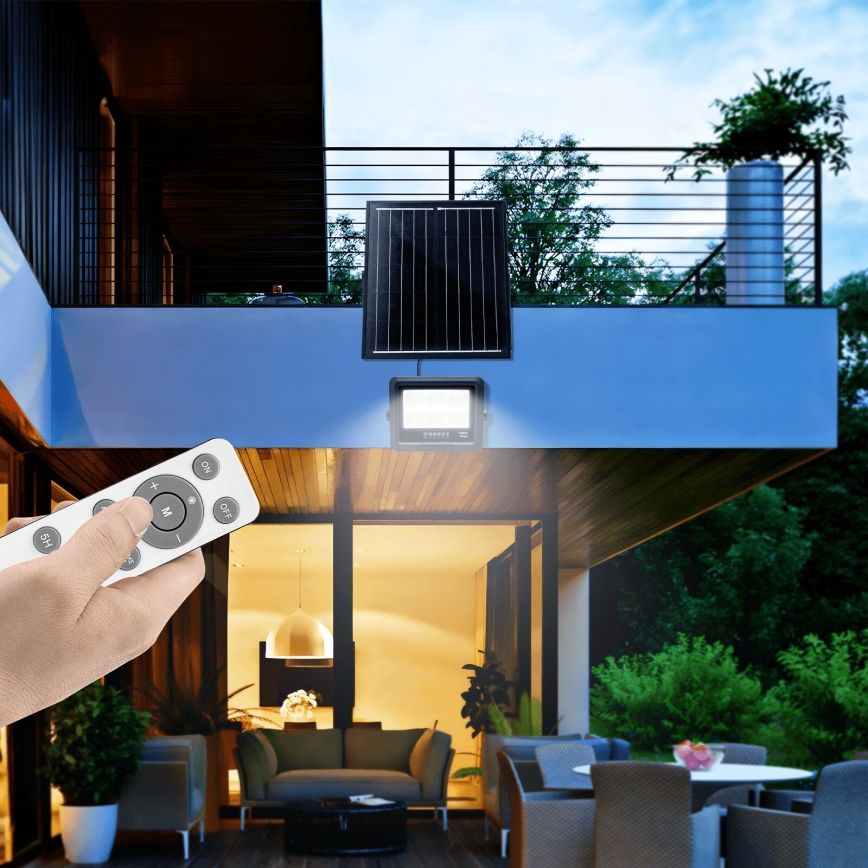 Aigostar - LED Prigušivi solarni reflektor LED/100W/3,4V IP65 10000 mAh + daljinski upravljač