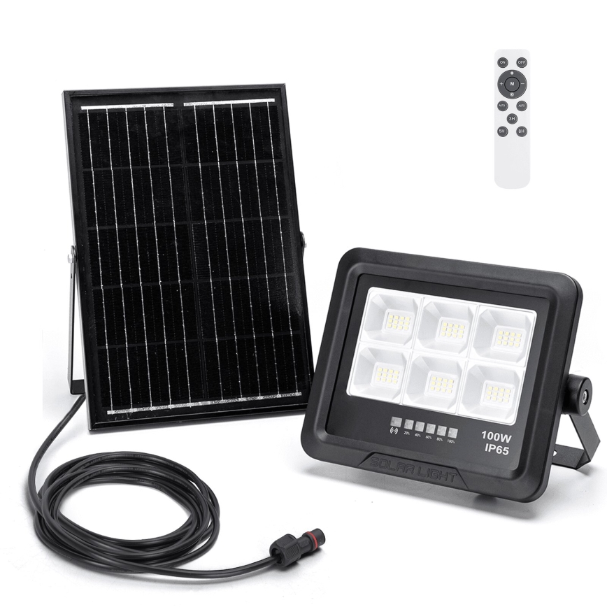 Aigostar - LED Prigušivi solarni reflektor LED/100W/3,4V IP65 10000 mAh + daljinski upravljač