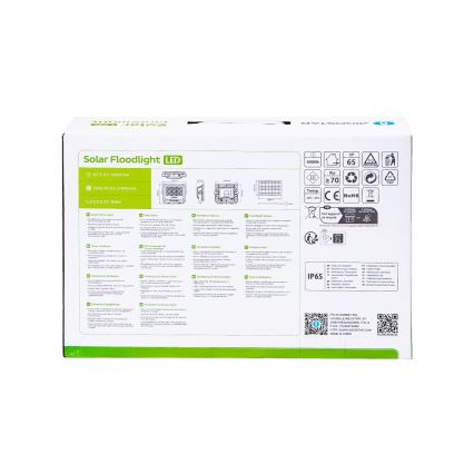 Aigostar - LED Prigušivi solarni reflektor LED/100W/3,4V IP65 10000 mAh + daljinski upravljač
