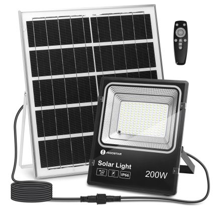 Aigostar - LED Prigušivi solarni reflektor LED/200W/3,2V IP66 15000 mAh + daljinski upravljač