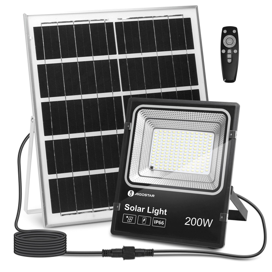 Aigostar - LED Prigušivi solarni reflektor LED/200W/3,2V IP66 15000 mAh + daljinski upravljač