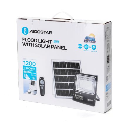 Aigostar - LED Prigušivi solarni reflektor LED/200W/3,2V IP66 15000 mAh + daljinski upravljač