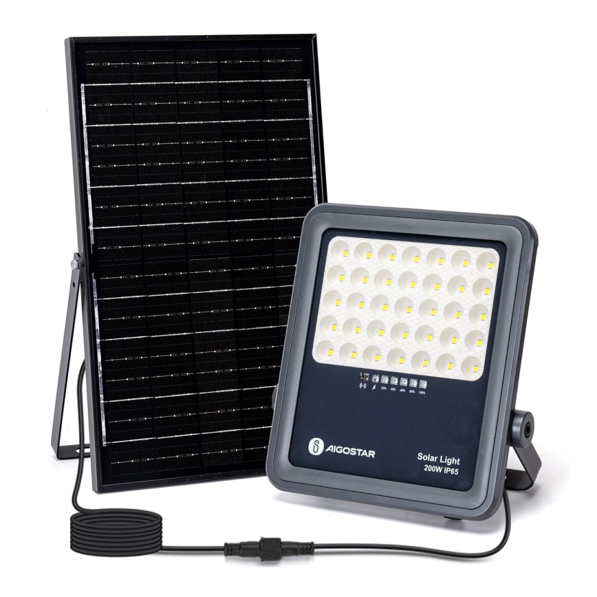 Aigostar - LED Prigušivi solarni reflektor LED/200W/3,4V IP65 15000 mAh + daljinski upravljač