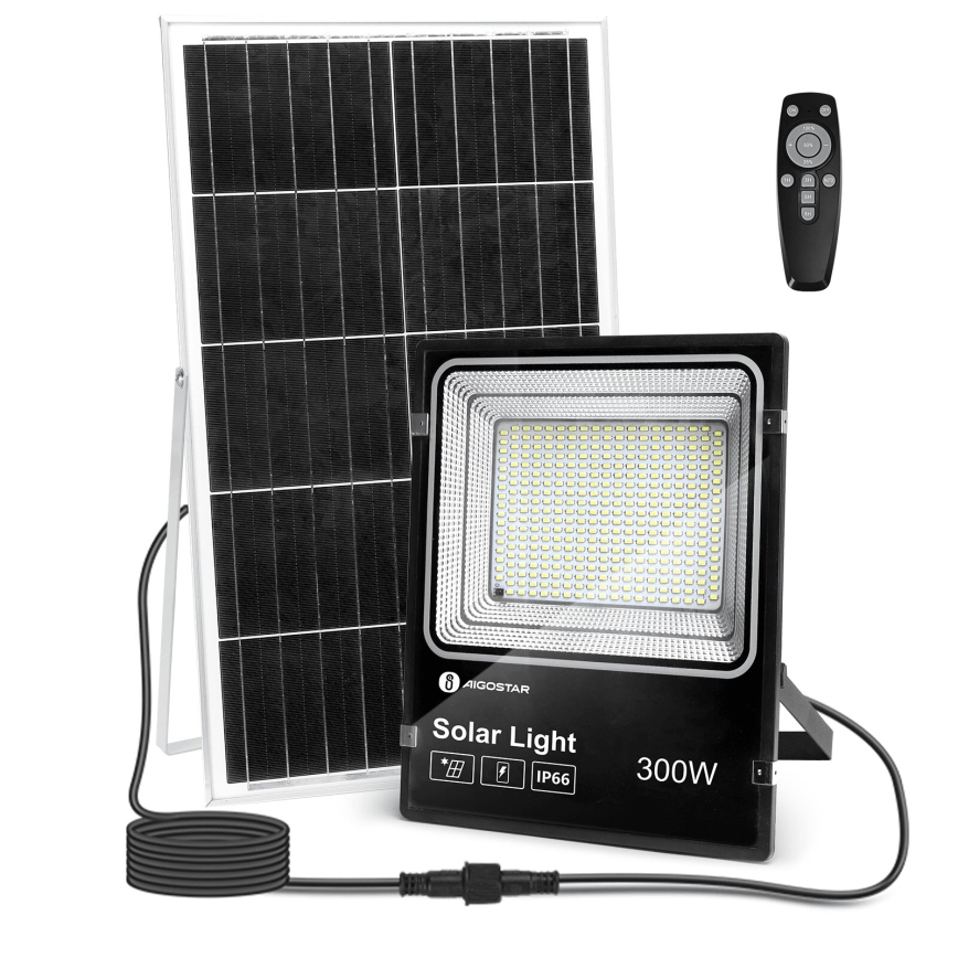 Aigostar - LED Prigušivi solarni reflektor LED/300W/3,2V IP66 25000 mAh + daljinski upravljač