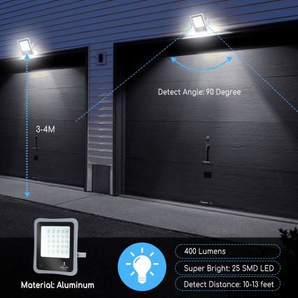 Aigostar - LED Prigušivi solarni reflektor LED/30W/3,2V 20000 mAh IP67 + DU