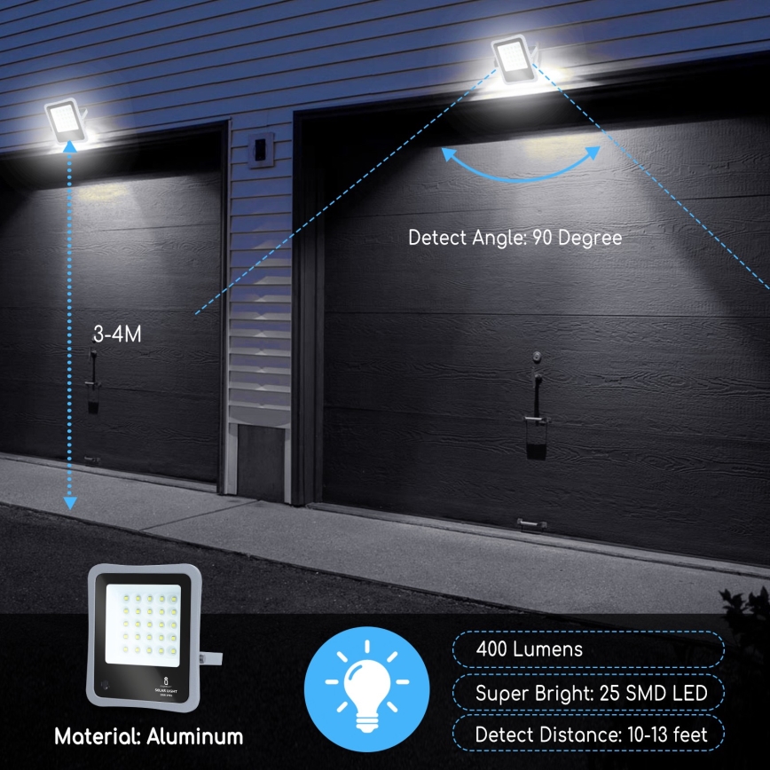 Aigostar - LED Prigušivi solarni reflektor LED/30W/3,2V 20000 mAh IP67 + DU