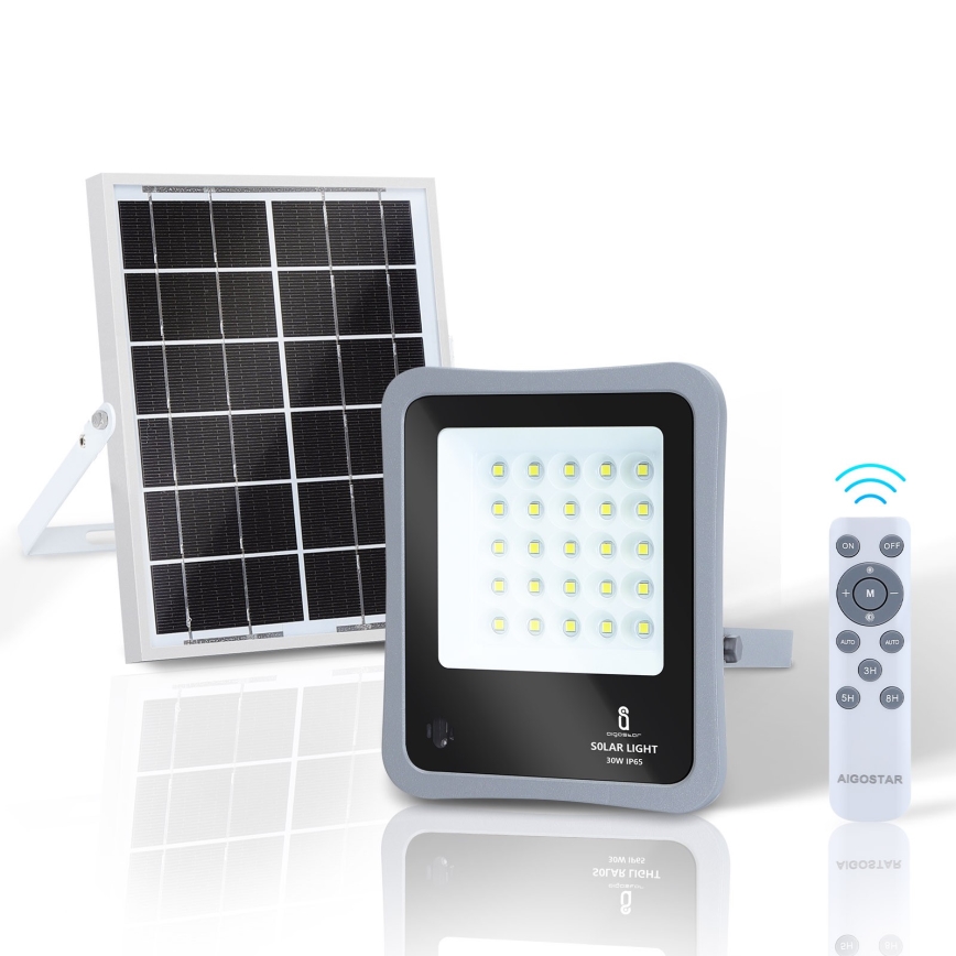 Aigostar - LED Prigušivi solarni reflektor LED/30W/3,2V 20000 mAh IP67 + DU