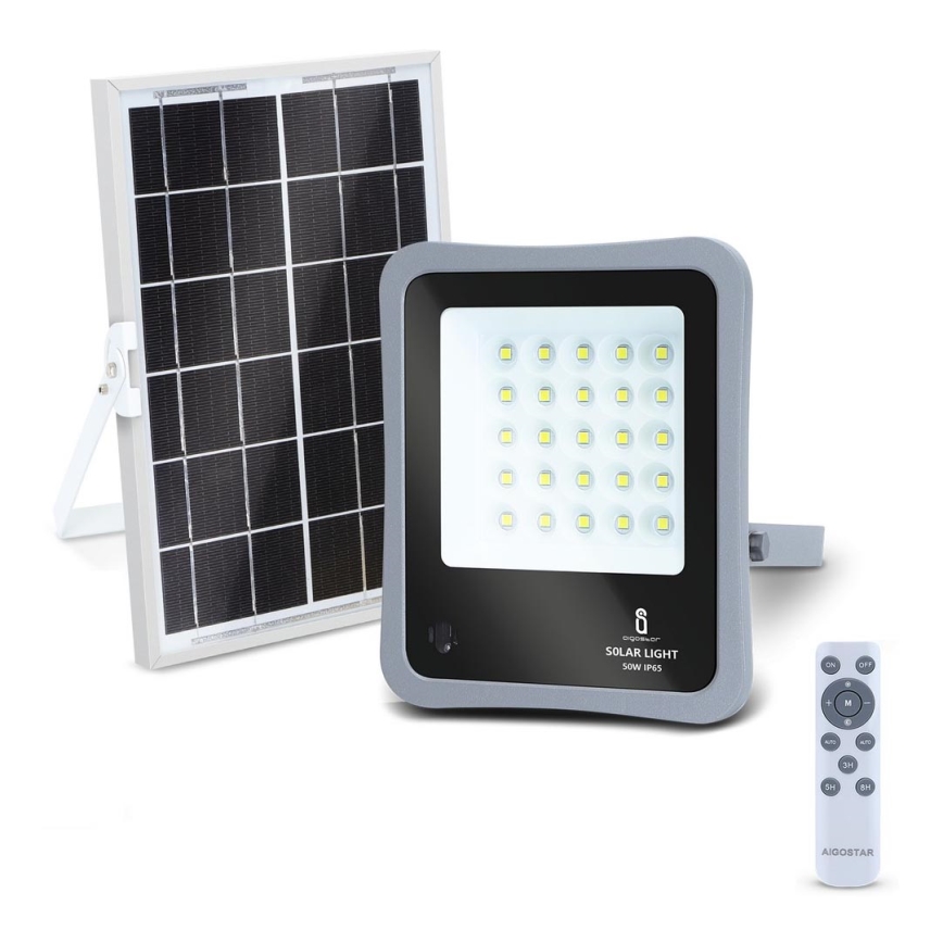 Aigostar - LED Prigušivi solarni reflektor LED/50W/3,2V IP65 6000 mAh + DU