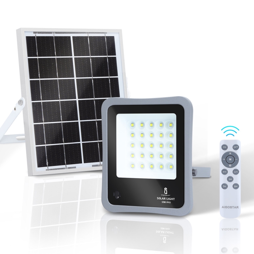Aigostar - LED Prigušivi solarni reflektor LED/50W/3,2V IP65 6000 mAh + DU
