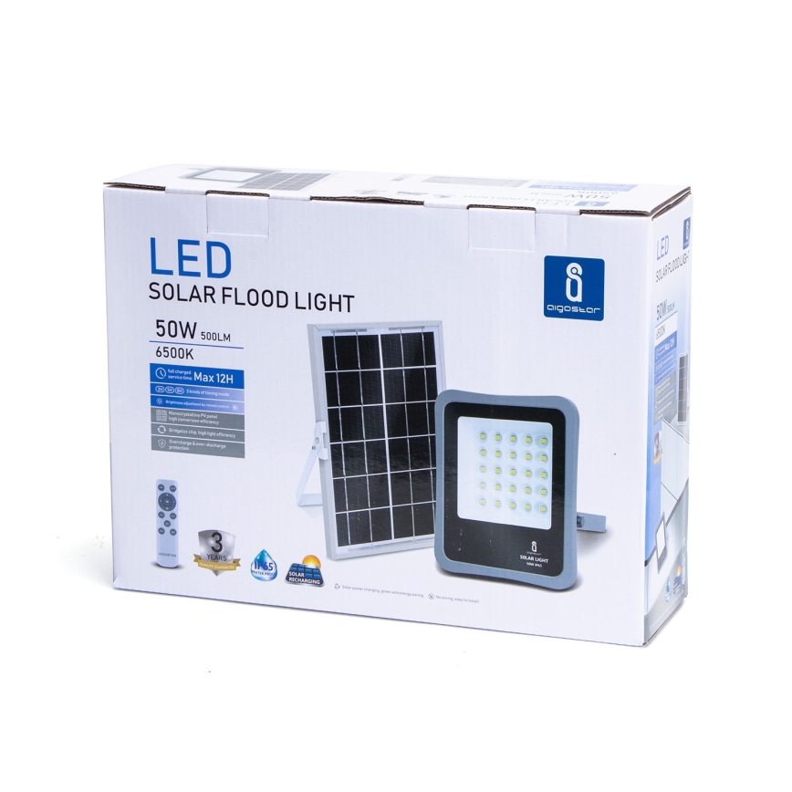 Aigostar - LED Prigušivi solarni reflektor LED/50W/3,2V IP65 6000 mAh + DU