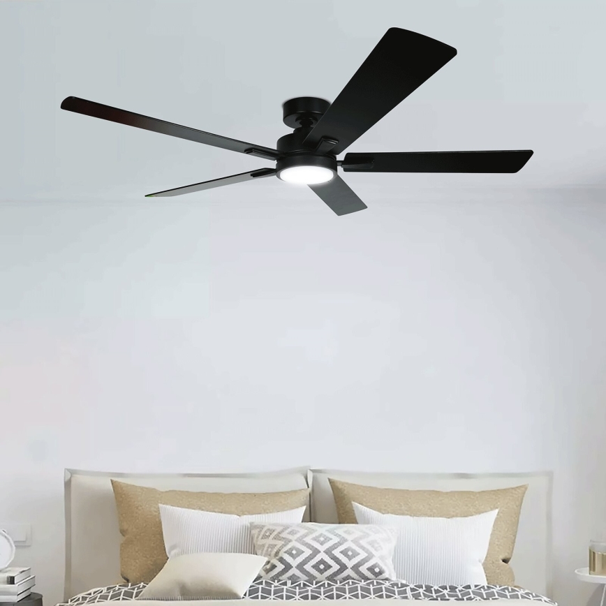 Aigostar - LED Prigušivi stropni ventilator LED/20W/230V 2700-6500K 132cm crna + daljinski upravljač