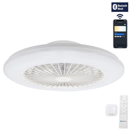 Aigostar - LED Prigušiva stropna svjetiljka s ventilatorom LED/40W/230V 2700-6500K pr. 48,5 cm bijela + daljinski upravljač