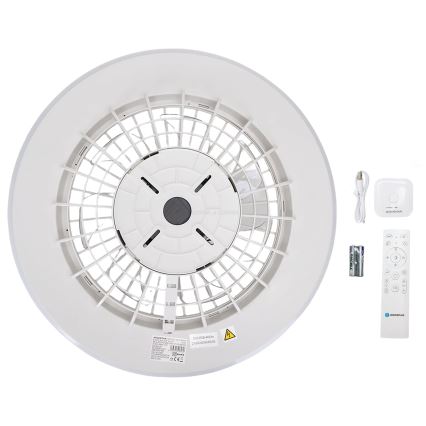 Aigostar - LED Prigušiva stropna svjetiljka s ventilatorom LED/40W/230V 2700-6500K pr. 48,5 cm bijela + daljinski upravljač