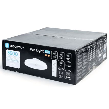 Aigostar - LED Prigušivi stropni ventilator LED/40W/230V 2700-6500K pr. 48 cm + daljinski upravljač bijela