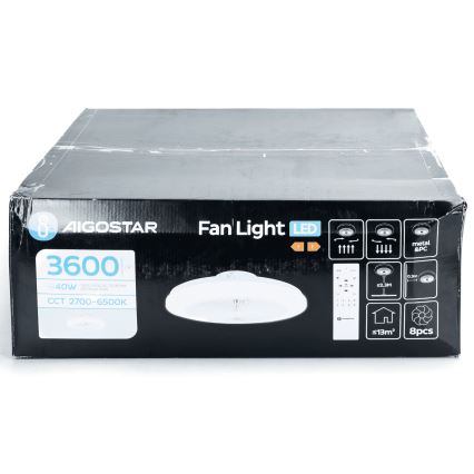 Aigostar - LED Prigušivi stropni ventilator LED/40W/230V 2700-6500K pr. 48 cm + daljinski upravljač bijela