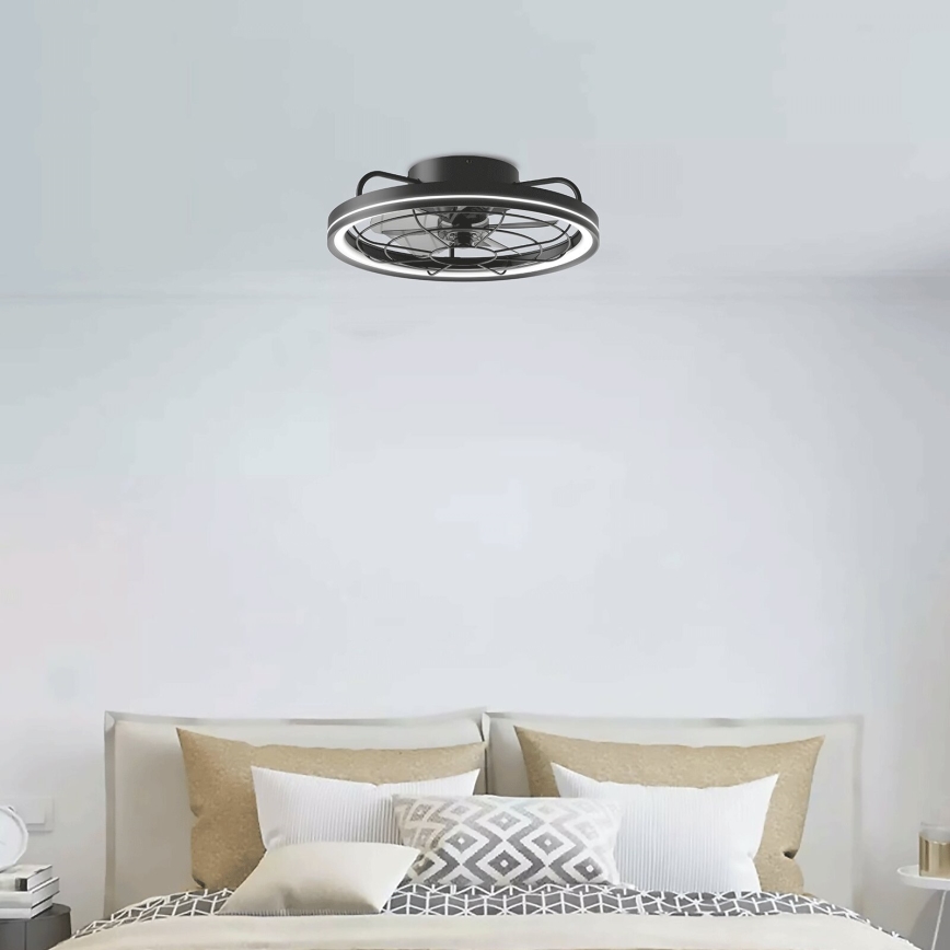 Aigostar - LED Prigušivi stropni ventilator LED/40W/230V 2700-6500K pr. 48 cm + daljinski upravljač crna