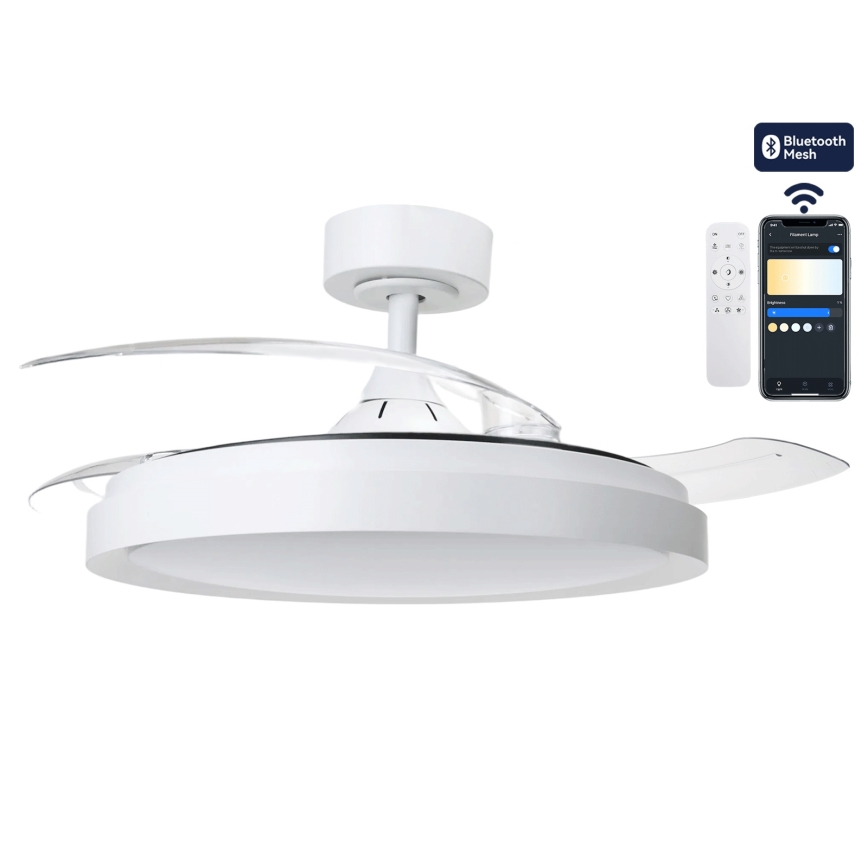 Aigostar - LED stropni ventilator s mogućnošću prigušivanja LED/50W/230V 2700-6500K Ø 106 cm bijeli + daljinski upravljač