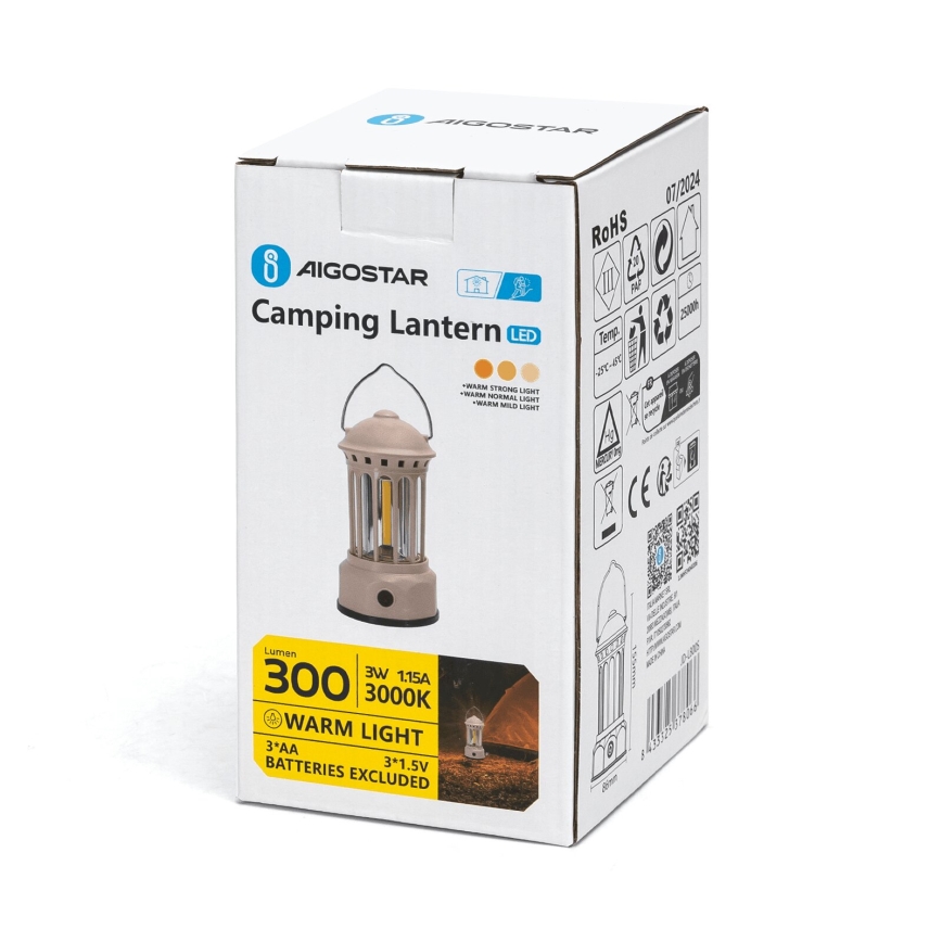 Aigostar - LED Prijenosna kamperska lampa LED/3W/3xAA