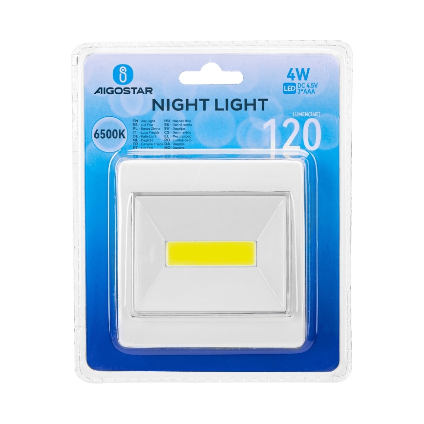 Aigostar - LED prijenosna noćna svjetiljka LED/3xAAA 6500K