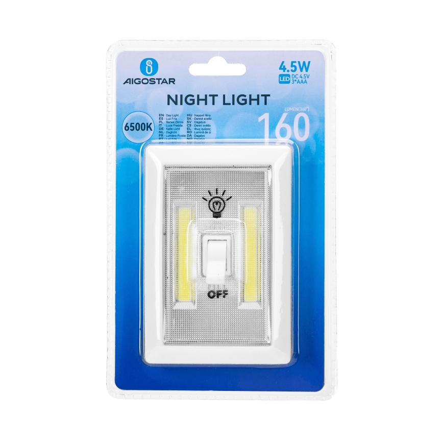 Aigostar - LED Prijenosna noćna svjetiljka LED/3xAAA 6500K