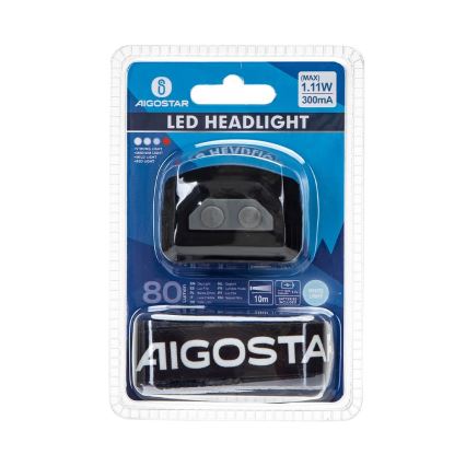 Aigostar - LED Punjiva prigušiva čeona svjetiljka sa senzorem LED/1,11W/3,7V