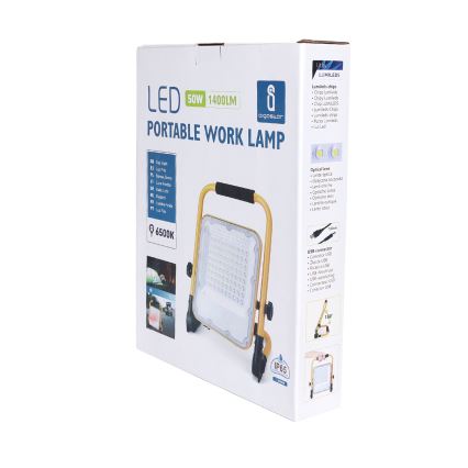 Aigostar - LED punjivi reflektor s prigušivanjem LED/50W/5V 6500K IP65