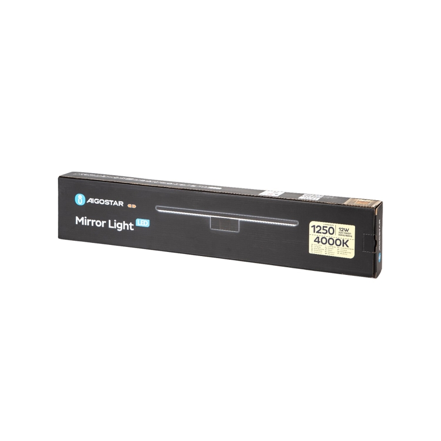 Aigostar - LED rasvjeta za kupaonsko ogledalo LED/12W/230V 4000K 60 cm IP44 crna