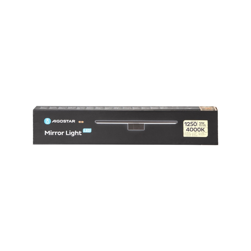 Aigostar - LED Rasvjeta za ogledalo u kupaonici LED/12W/230V 4000K 60 cm IP44 crna