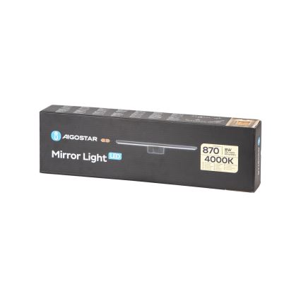 Aigostar - LED Rasvjeta za ogledalo u kupaonici LED/8W/230V 4000K 40 cm IP44 crna