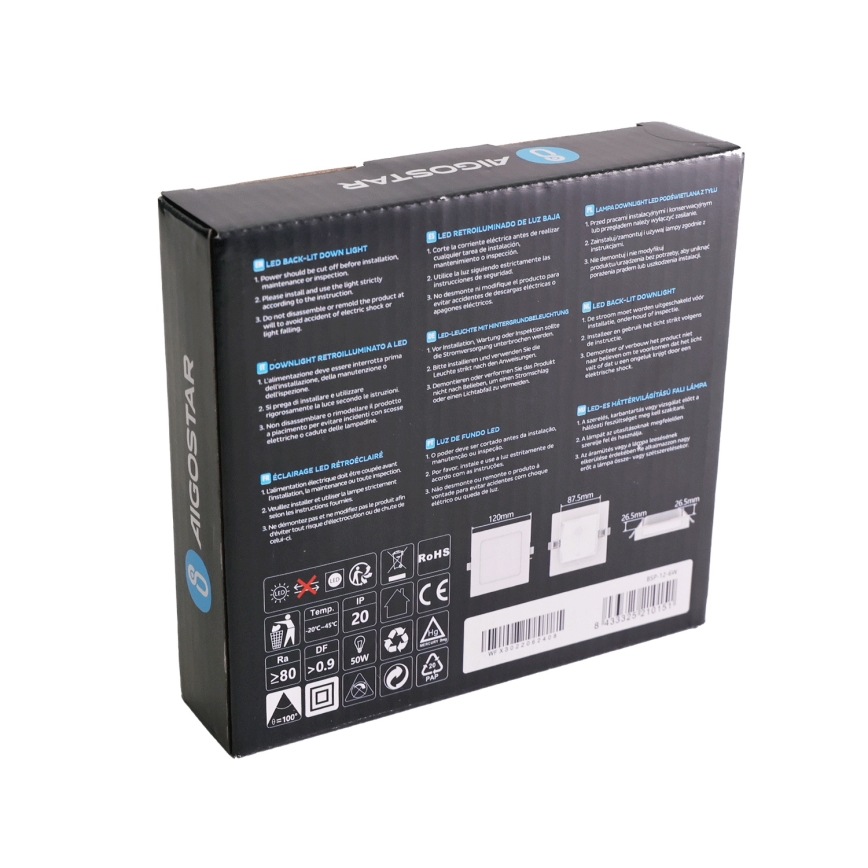 Aigostar - LED Razvodna lampa LED/6W/230V 3000K 12x12 cm bijela