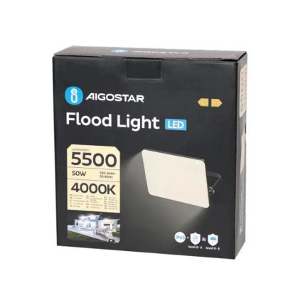 Aigostar - LED Reflektor LED/50W/230V 4000K IP65 crna