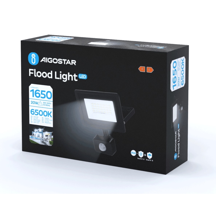 Aigostar - LED reflektor sa senzorom LED/20W/230V 6500K IP65