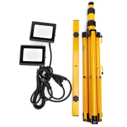 Aigostar - LED reflektor s postoljem 2xLED/30W/230V 6500K IP65 narančasta/crna