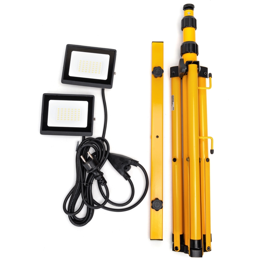 Aigostar - LED reflektor s postoljem 2xLED/30W/230V 6500K IP65 narančasta/crna