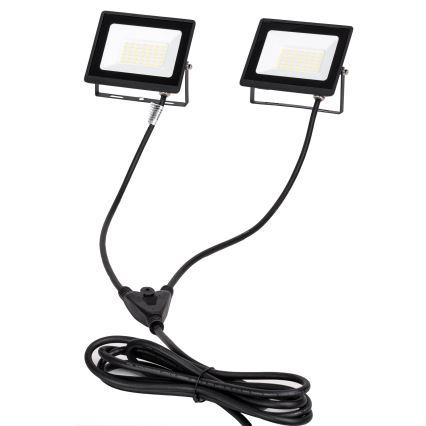 Aigostar - LED reflektor s postoljem 2xLED/30W/230V 6500K IP65 narančasta/crna