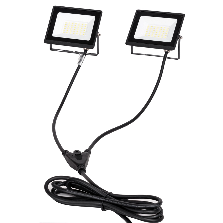 Aigostar - LED reflektor s postoljem 2xLED/30W/230V 6500K IP65 narančasta/crna