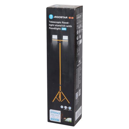 Aigostar - LED reflektor s postoljem 2xLED/30W/230V 6500K IP65 narančasta/crna