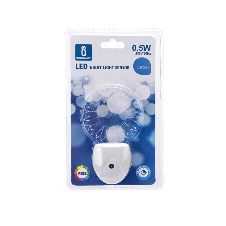 Aigostar - LED RGB Noćno svjetlo s senzorom LED/0,5W/230V sunce