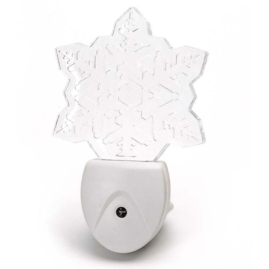 Aigostar - LED RGB Noćno svjetlo sa senzorom za dan/noć LED/0,5W/230V pahuljica