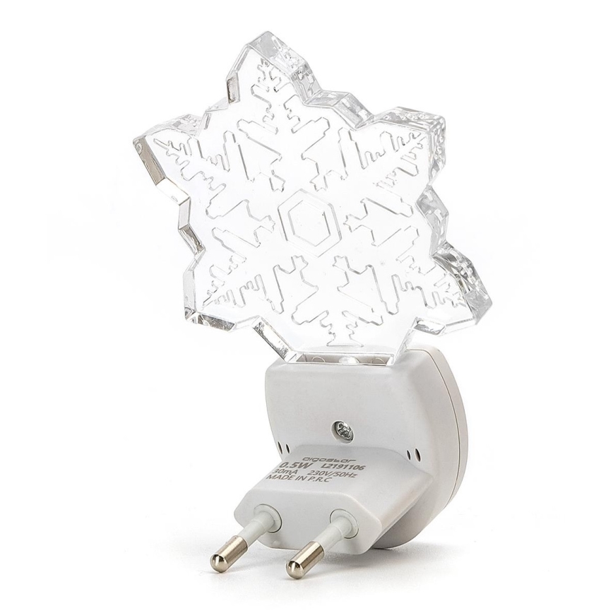 Aigostar - LED RGB Noćno svjetlo sa senzorom za dan/noć LED/0,5W/230V pahuljica