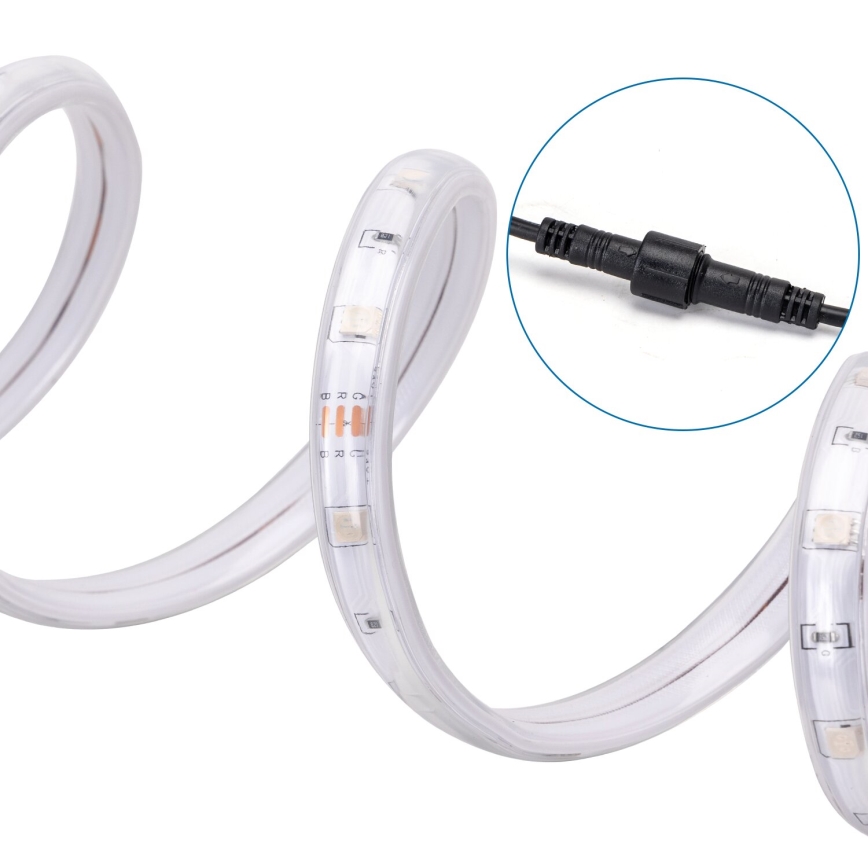 Aigostar - LED RGB Prigušiva solarna traka LED/5W/3,2V 5+2m IP65 + daljinski upravljač